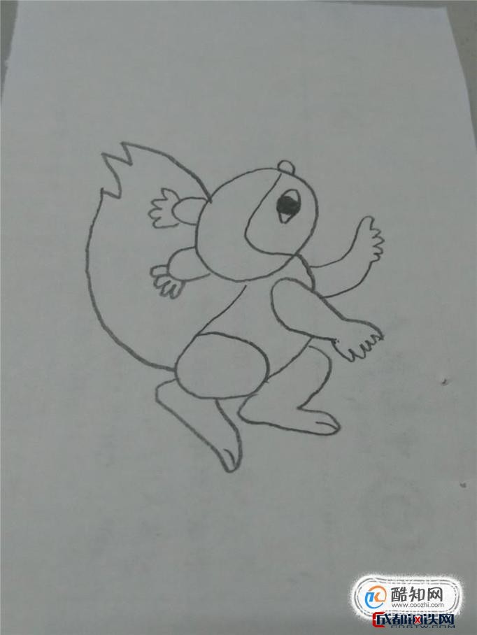 简笔画17用数字06画可爱的小松鼠