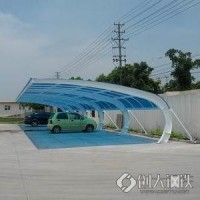 工杰gj钢结构车棚厂家 高透光耐力板阳光板车棚 膜结构雨棚
