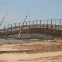 江苏七子建设Q235 三角管桁架加工安装体育场管桁架