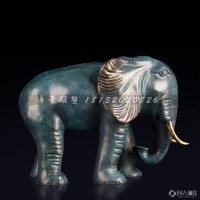铜雕扇形大象  广场动物雕塑