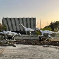 绍兴恐龙不锈钢镜面雕塑 景观不锈钢雕塑 304雕塑工厂