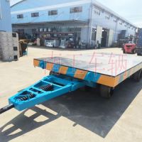 45吨重型平板拖车 无动力牵引全挂拖车铺橡胶板