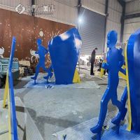 加工Q235NH耐候钢人物雕塑围墙格栅工厂定制人工焊接