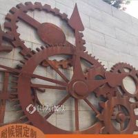 加工耐候钢齿轮精工字雕刻spa-h红锈钢板供应制作浮雕