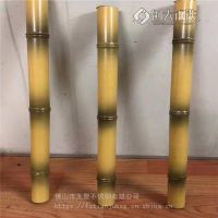 景区园林护栏格栅装饰用烤漆黄色不锈钢竹节管 木纹铝合金竹节管