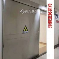 腳控電動感應(yīng)射線防護門 電解鉛上懸軌雙開推拉鉛門