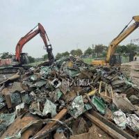 二手槽钢 C型钢 旧厂房钢结构回收 大型剪机施工 重型行吊航车收购
